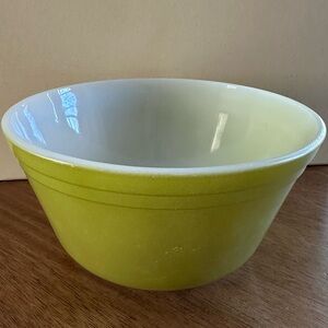 Vintage Federal Glass Avocado Green 6” Mixing Bowl